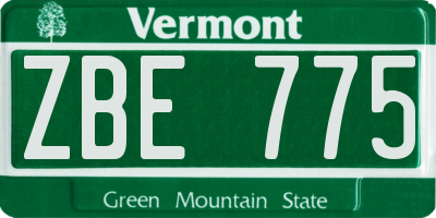 VT license plate ZBE775
