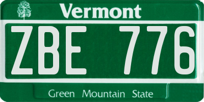 VT license plate ZBE776
