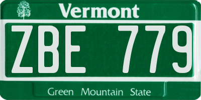 VT license plate ZBE779