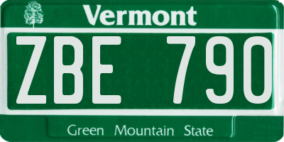 VT license plate ZBE790