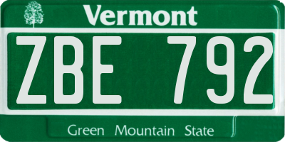 VT license plate ZBE792