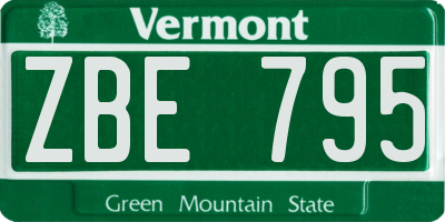 VT license plate ZBE795