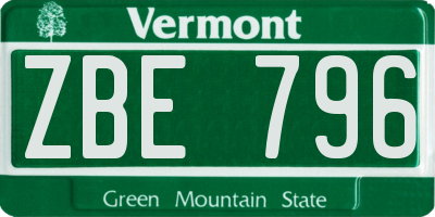 VT license plate ZBE796