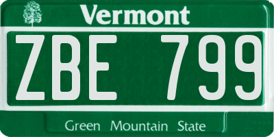 VT license plate ZBE799