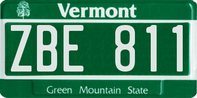 VT license plate ZBE811