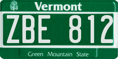 VT license plate ZBE812