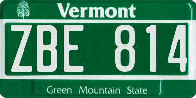 VT license plate ZBE814