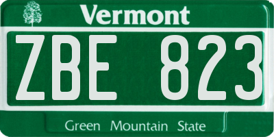 VT license plate ZBE823