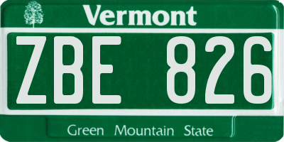 VT license plate ZBE826