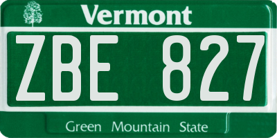 VT license plate ZBE827