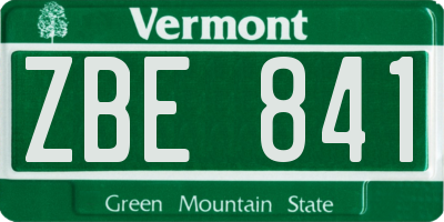 VT license plate ZBE841