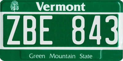 VT license plate ZBE843