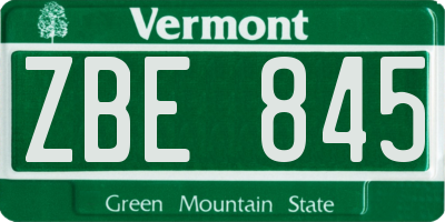 VT license plate ZBE845