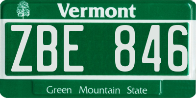 VT license plate ZBE846