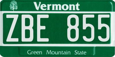 VT license plate ZBE855