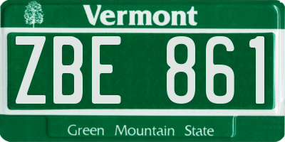 VT license plate ZBE861