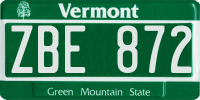 VT license plate ZBE872