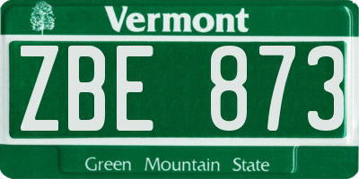 VT license plate ZBE873