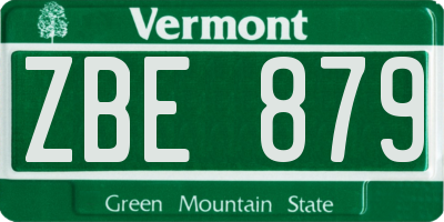 VT license plate ZBE879