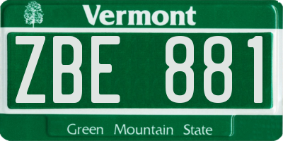 VT license plate ZBE881