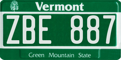VT license plate ZBE887