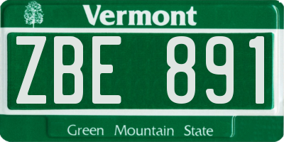 VT license plate ZBE891