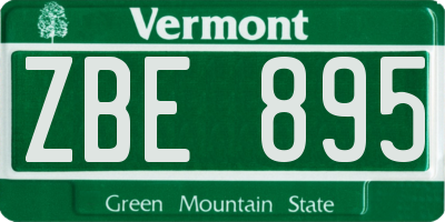 VT license plate ZBE895