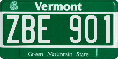 VT license plate ZBE901