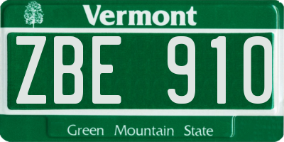 VT license plate ZBE910