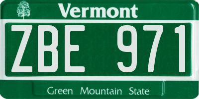 VT license plate ZBE971