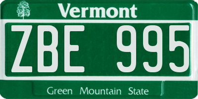 VT license plate ZBE995
