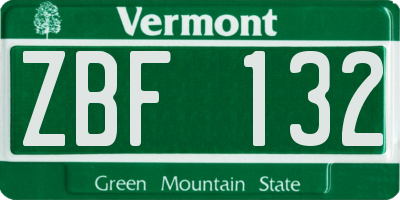VT license plate ZBF132