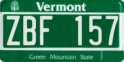 VT license plate ZBF157
