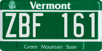 VT license plate ZBF161