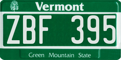 VT license plate ZBF395