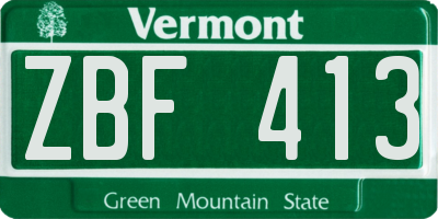 VT license plate ZBF413