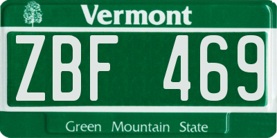 VT license plate ZBF469