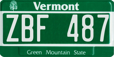 VT license plate ZBF487