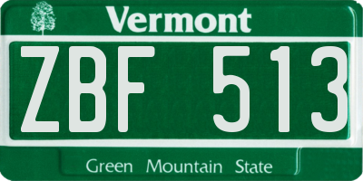 VT license plate ZBF513