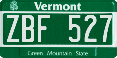 VT license plate ZBF527
