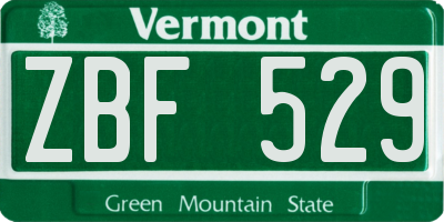 VT license plate ZBF529