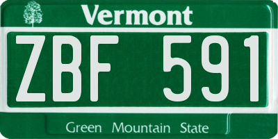 VT license plate ZBF591