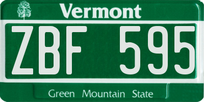 VT license plate ZBF595