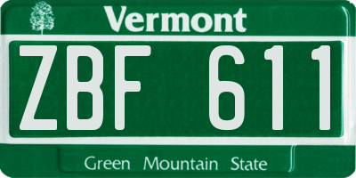 VT license plate ZBF611