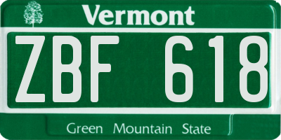 VT license plate ZBF618