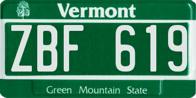 VT license plate ZBF619