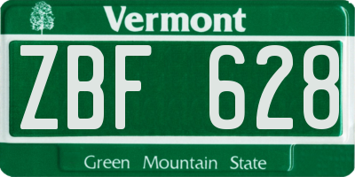 VT license plate ZBF628