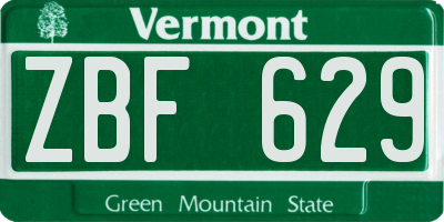 VT license plate ZBF629