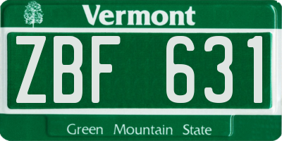 VT license plate ZBF631