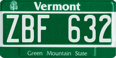 VT license plate ZBF632